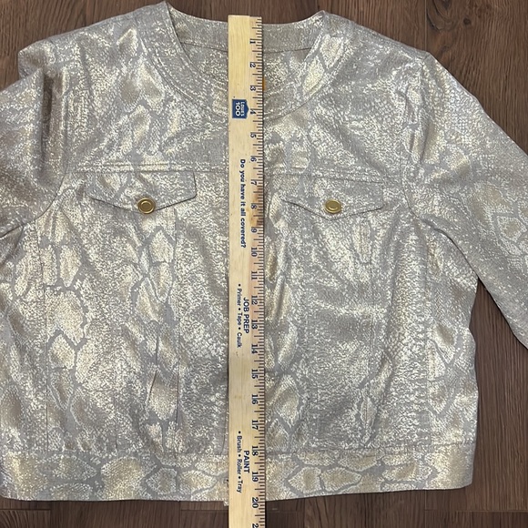 Ruby Rd. Gold shimmer Jacket shacket Size 12 decorative details Shiny - Picture 6 of 14